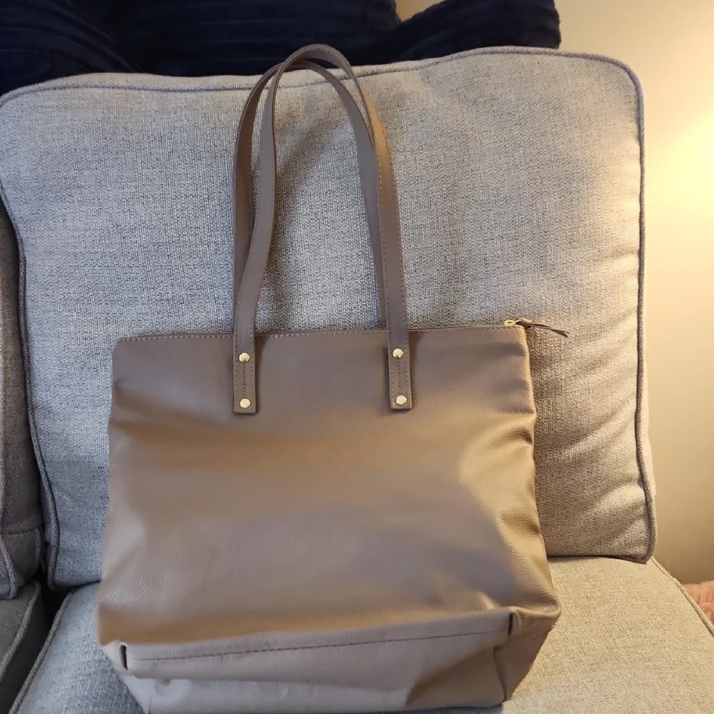 Joy Mangano Taupe Tote Bag - Picture 5 of 7